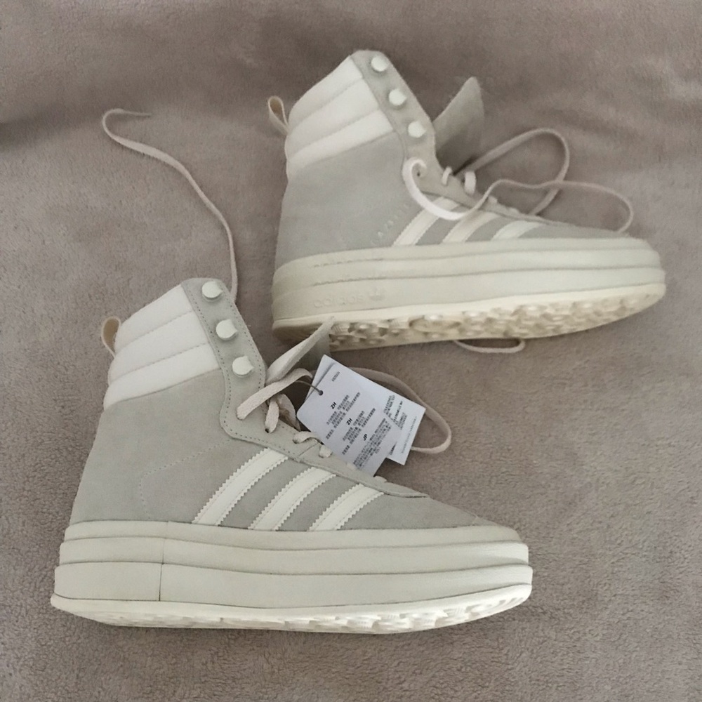 Women’s 5 ADIDAS Gazelle Wonder White High Top Lace Up Platform Sneaker Boot NWT - Picture 10 of 16